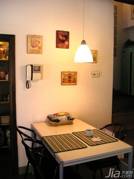 复式装修,70平米装修,经济型装修,欧式风格,海外家居,餐厅,餐桌,灯具
