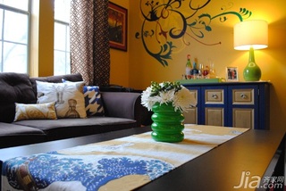 简约风格二居室简洁黄色富裕型客厅背景墙沙发海外家居