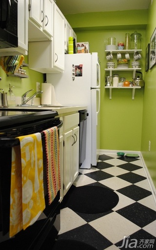 简约风格二居室绿色富裕型厨房橱柜海外家居