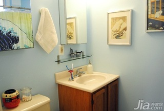 简约风格二居室富裕型卫生间背景墙洗手台海外家居