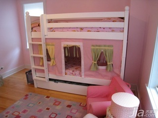 美式乡村风格复式粉色经济型120平米儿童房床海外家居