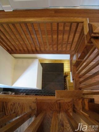 美式乡村风格复式原木色经济型120平米楼梯海外家居