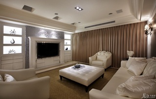 新古典风格四房以上豪华型140平米以上客厅电视背景墙沙发台湾家居