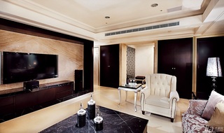 新古典风格别墅豪华型140平米以上客厅电视背景墙电视柜台湾家居