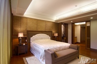 中式风格公寓豪华型140平米以上卧室卧室背景墙床台湾家居