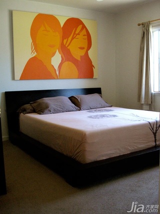 混搭风格公寓舒适经济型60平米卧室床海外家居