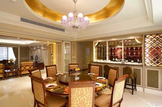 新古典风格公寓富裕型140平米以上餐厅吊顶餐桌台湾家居