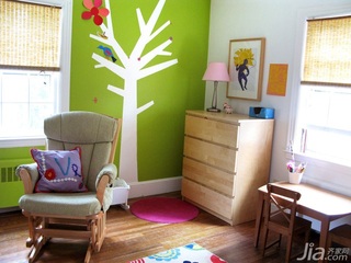 简约风格复式简洁富裕型儿童房卧室背景墙灯具海外家居