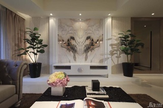 新古典风格公寓富裕型140平米以上客厅电视背景墙电视柜台湾家居