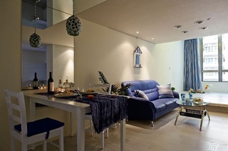 地中海风格公寓富裕型80平米客厅吊顶沙发台湾家居