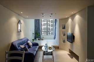 地中海风格公寓富裕型80平米客厅电视背景墙沙发台湾家居