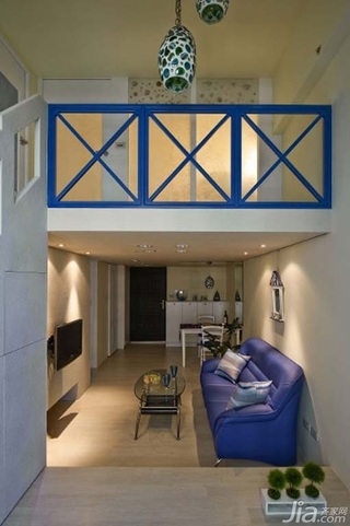 地中海风格公寓富裕型80平米客厅沙发台湾家居