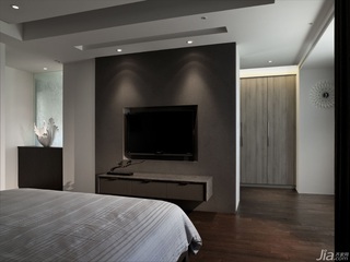 简约风格公寓富裕型130平米卧室电视背景墙电视柜台湾家居