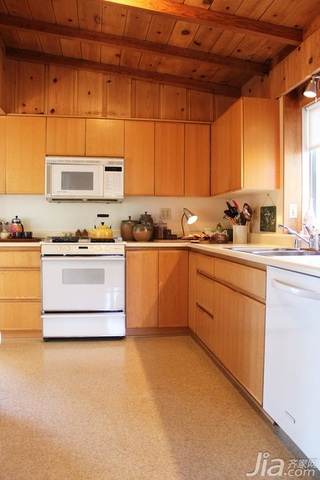 简约风格别墅简洁原木色富裕型厨房橱柜海外家居