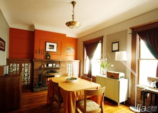 欧式风格公寓橙色富裕型餐厅餐桌海外家居