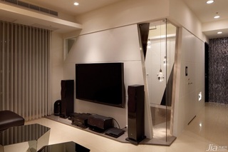 简约风格公寓富裕型90平米客厅电视背景墙台湾家居