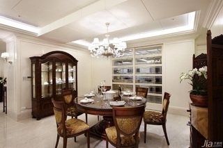美式风格公寓富裕型140平米以上餐厅吊顶餐桌台湾家居