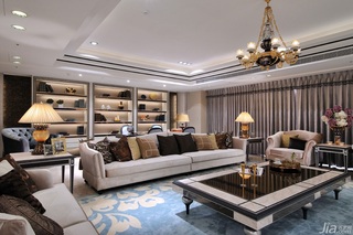 新古典风格四房奢华豪华型140平米以上客厅吊顶沙发台湾家居