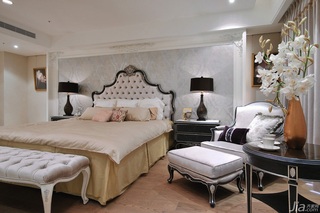 新古典风格四房奢华金色豪华型140平米以上卧室卧室背景墙床台湾家居