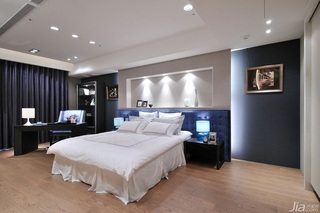 新古典风格四房蓝色豪华型140平米以上卧室吊顶床台湾家居