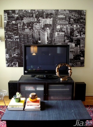 简约风格二居室简洁富裕型客厅电视背景墙茶几海外家居