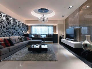 简约风格公寓豪华型客厅吊顶沙发台湾家居