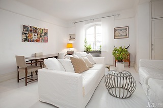 北欧风格公寓白色经济型70平米客厅沙发海外家居