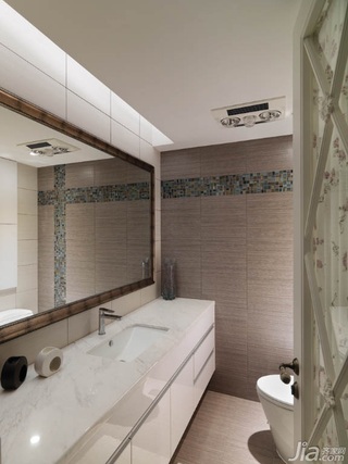 美式乡村风格公寓富裕型130平米卫生间吊顶洗手台台湾家居