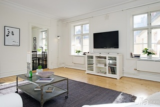 简约风格小户型白色经济型80平米客厅沙发海外家居