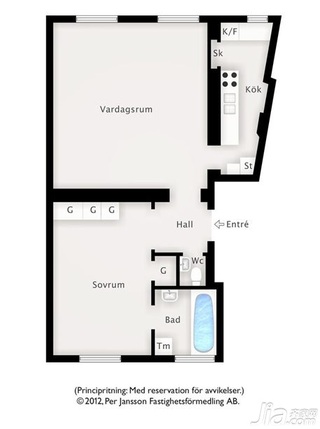 北欧风格公寓经济型60平米户型图