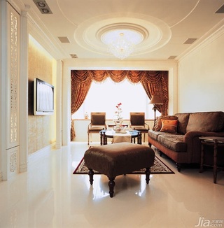 新古典风格公寓豪华型80平米客厅吊顶沙发台湾家居