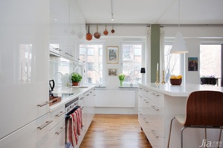 北欧风格公寓白色厨房橱柜设计图纸