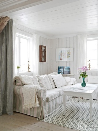 简约风格别墅白色经济型100平米客厅沙发海外家居