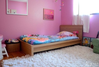 简约风格别墅粉色富裕型儿童房床海外家居