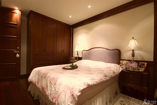 新古典风格公寓富裕型130平米卧室吊顶床台湾家居