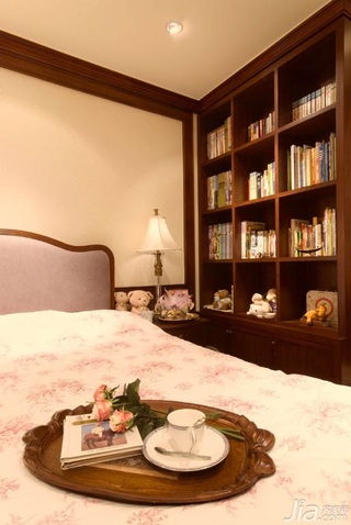 新古典风格公寓富裕型130平米卧室书架台湾家居