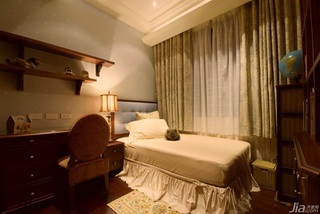 新古典风格公寓富裕型130平米卧室床台湾家居