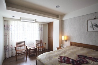 简约风格公寓富裕型80平米卧室卧室背景墙床台湾家居