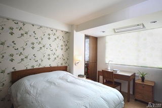 简约风格公寓富裕型80平米卧室卧室背景墙床台湾家居
