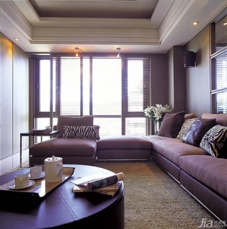 新古典风格公寓富裕型130平米客厅吊顶沙发台湾家居