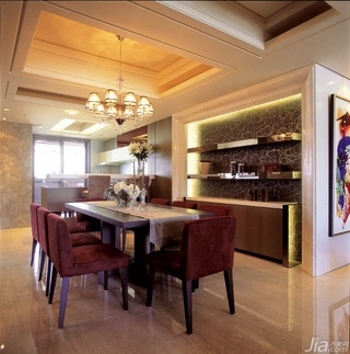 新古典风格公寓富裕型130平米餐厅吊顶餐桌台湾家居