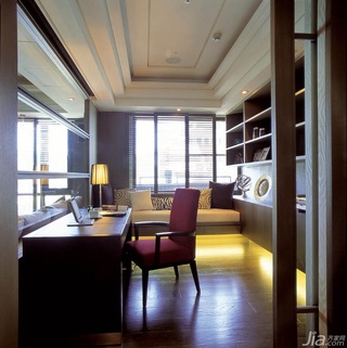 新古典风格公寓富裕型130平米书房吊顶书桌台湾家居