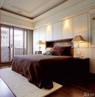 新古典风格公寓富裕型130平米卧室卧室背景墙床台湾家居
