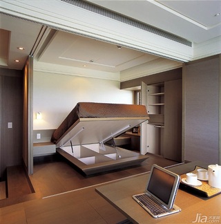 新古典风格公寓富裕型130平米卧室吊顶收纳柜台湾家居
