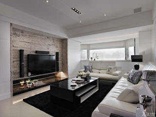欧式风格公寓120平米客厅电视背景墙沙发台湾家居