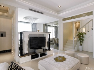 新古典风格别墅豪华型140平米以上客厅吊顶电视柜台湾家居