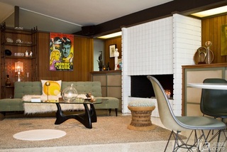混搭风格三居室简洁豪华型客厅背景墙沙发海外家居