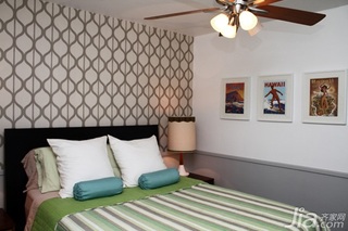 简约风格三居室舒适富裕型卧室卧室背景墙床海外家居