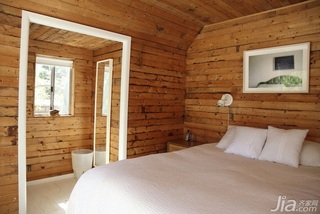 简约风格三居室简洁原木色富裕型卧室床海外家居