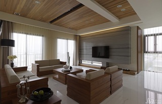 简约风格四房原木色富裕型140平米以上客厅吊顶沙发台湾家居